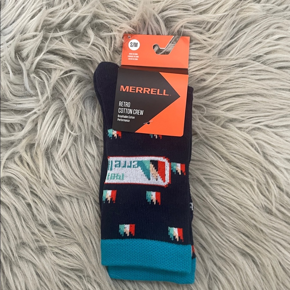 Merrell Retro Cotton Crew Socks - Orange, Teal, Green bundle - Picture 5 of 5